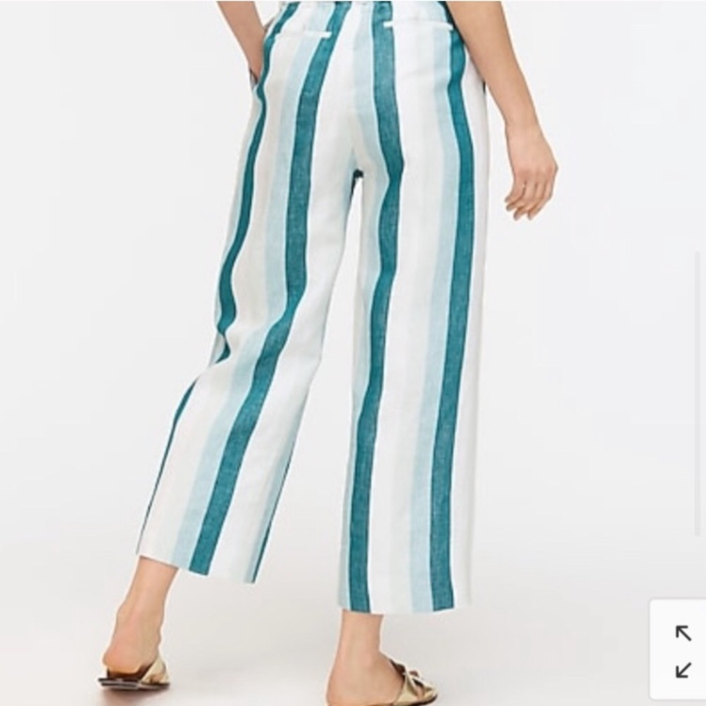 NWT Jcrew linen highwaisted teal culotte 0